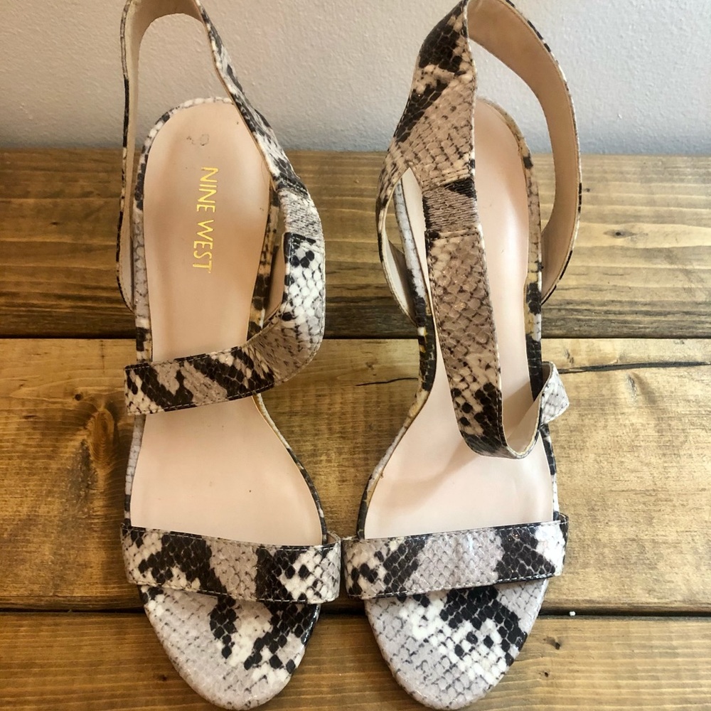 Nine West faux snake skin heels
